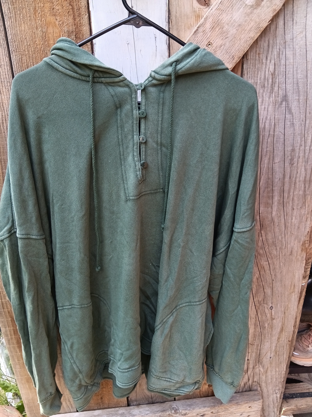 aerie Olive Green Hooded Sweatshirt Jacket